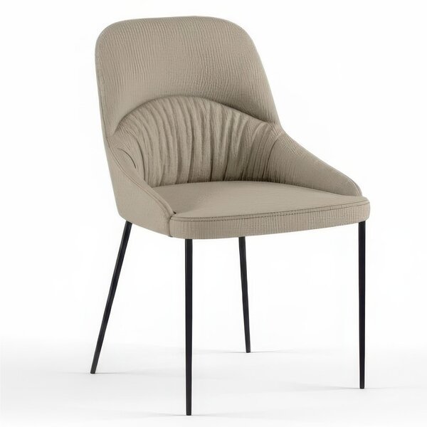 Sedia In Tessuto Easy Clean telaio metallo Modello GINEVRA Dimensioni 54x63x h89 cm - Peso 8 kg comfort assoluto colore Beige