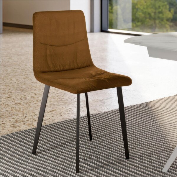 Sedia In Tessuto Easy Clean telaio metallo Modello ARIEL Dimensioni 45x55x h 87,5 cm - Peso 4,6 comfort assoluto colore Marrone