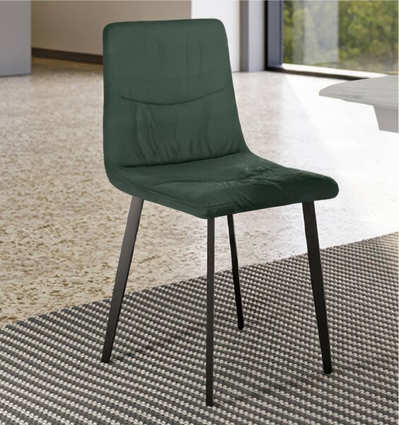 Sedia In Tessuto Easy Clean telaio metallo Modello ARIEL Dimensioni 45x55x h 87,5 cm - Peso 4,6 comfort assoluto colore Verde