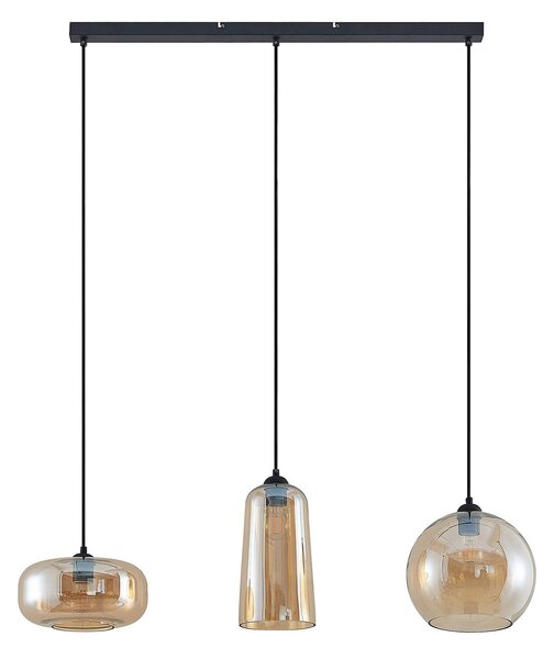 Lampada a sospensione Lucande, Wilja, dimmerabile, Arancione, Soggiorno, Vetro, Vintage