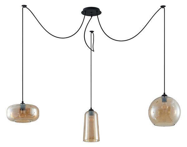 Lampada a sospensione Lucande, Zyli, dimmerabile, Soggiorno, Vetro, Vintage