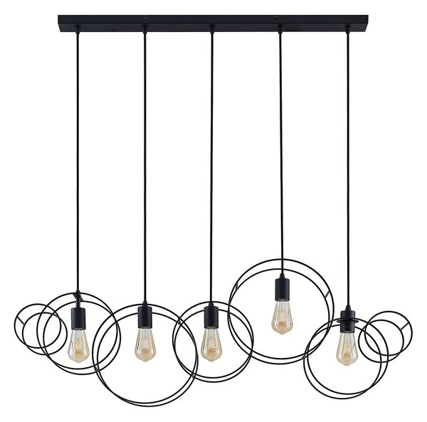 Lampada a sospensione Lucande, Andrik, dimmerabile, Nero, Soggiorno, Metallo, Moderno