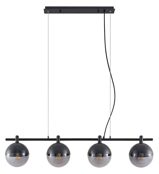 Lampada a sospensione Lucande, Dustian, dimmerabile, Nero, Cucina, Vetro, Design