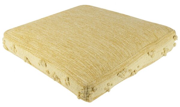 Cuscino da pavimento Boho Pouf in cotone 60 x 60 x 12 cm Giallo Beliani