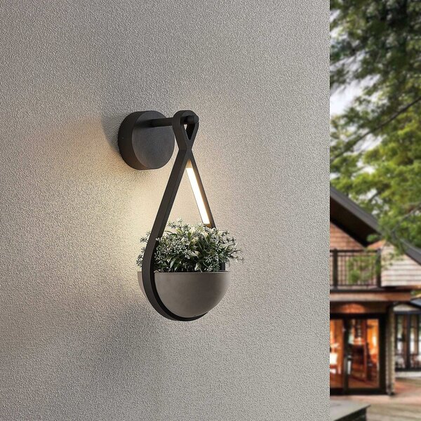 Lampade da esterno Lucande, Florka, Grigio, Balcone, Metallo, Moderno