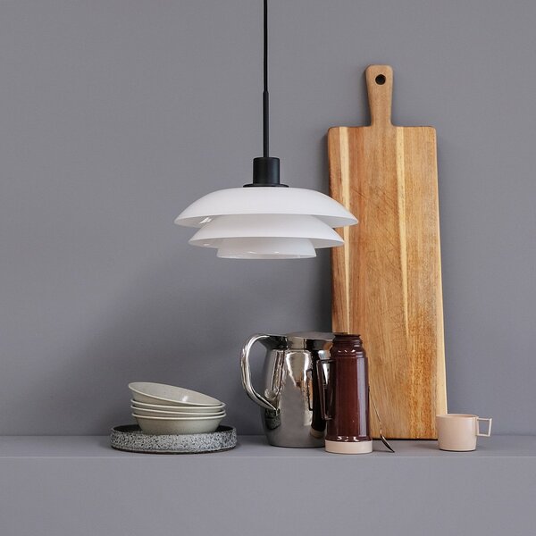 Lampada a sospensione Dyberg Larsen, DL20, dimmerabile, Bianco, Soggiorno, Vetro, Scandinavo