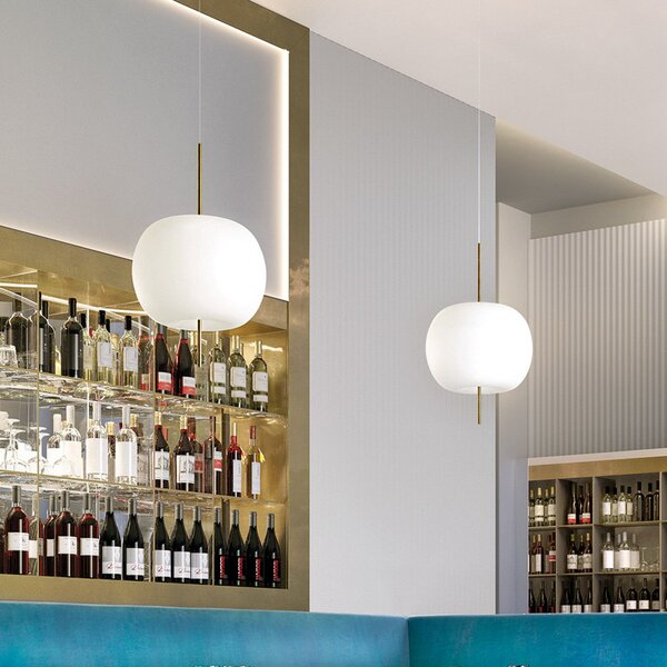 Lampada a sospensione kdln, KUSHI 16, dimmerabile, Bianco, Soggiorno, Vetro, Design