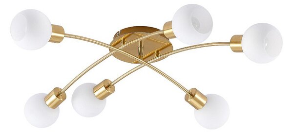 Plafoniera Lindby, Agmar, dimmerabile, Dorato / Ottone, Soggiorno, Metallo, Moderno