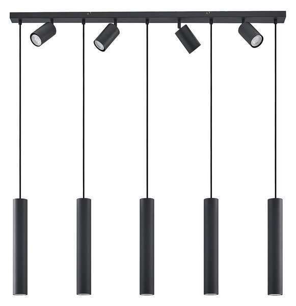 Lampada a sospensione Lindby, Sanad, dimmerabile, Nero, Soggiorno, Metallo, Moderno