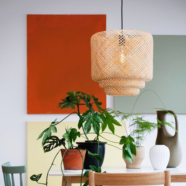 Lampada a sospensione Dyberg Larsen, Boom, dimmerabile, Legno, Soggiorno, Bambù, Scandinavo