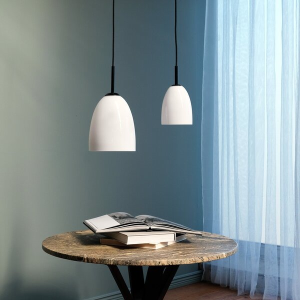 Lampada a sospensione Dyberg Larsen, Jazz, dimmerabile, Bianco, Soggiorno, Vetro, Scandinavo