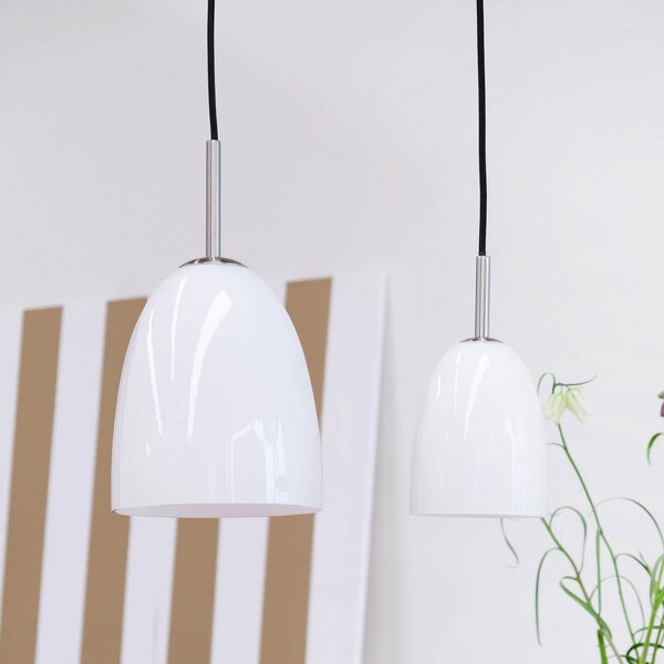 Lampada a sospensione Dyberg Larsen, Jazz, dimmerabile, Bianco, Soggiorno, Vetro, Scandinavo