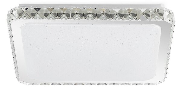 Plafoniera Lindby, Lorand, dimmerabile, Bianco, Soggiorno, Cristallo, Moderno