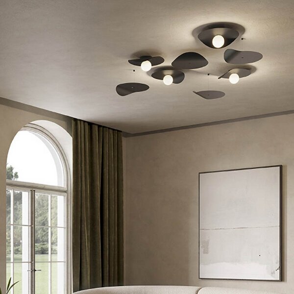Plafoniera kdln, Flow, dimmerabile, Nero, Soggiorno, Metallo, Design