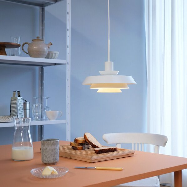 Lampada a sospensione Dyberg Larsen, DL30, dimmerabile, Bianco, Soggiorno, Metallo, Scandinavo