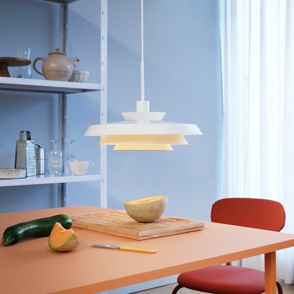 Lampada a sospensione Dyberg Larsen, DL44, dimmerabile, Bianco, Soggiorno, Metallo, Design