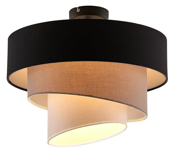 Plafoniera Lindby, Coria, dimmerabile, Beige, Soggiorno, Tessuto / Tessile, Moderno