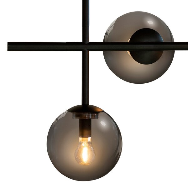 Lampada a sospensione Dyberg Larsen, Como, dimmerabile, Nero, Soggiorno, Vetro