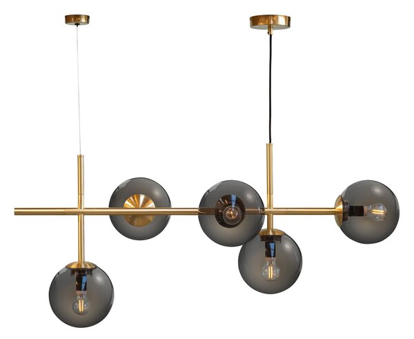 Lampada a sospensione Dyberg Larsen, Como, dimmerabile, Dorato / Ottone, Soggiorno, Vetro