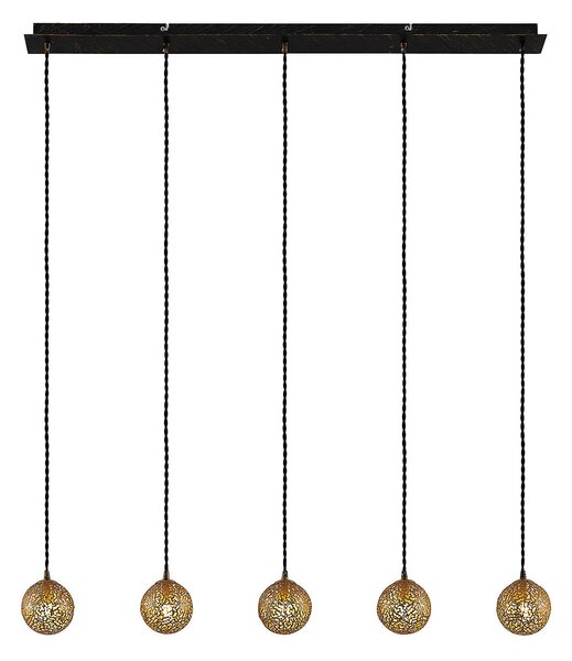 Lampada a sospensione Lucande, Zale, dimmerabile, Nero, Soggiorno, Metallo, Arabico / Orientale