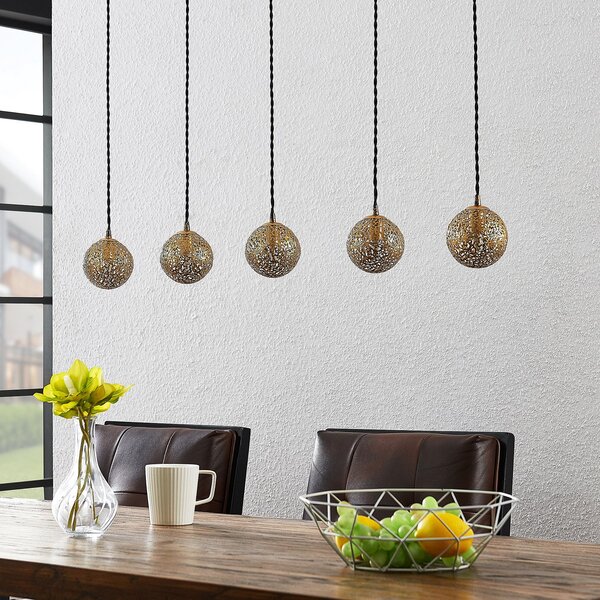 Lampada a sospensione Lucande, Zale, dimmerabile, Nero, Soggiorno, Metallo, Arabico / Orientale