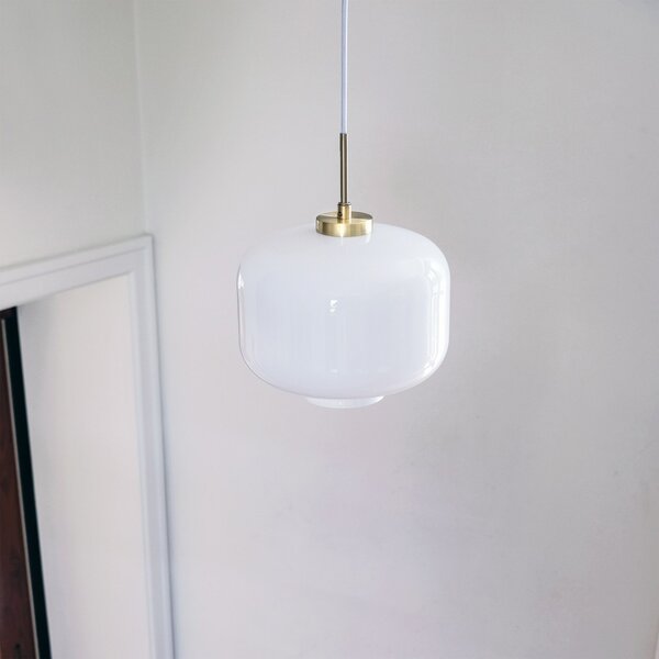 Lampada a sospensione Dyberg Larsen, Arp, dimmerabile, Bianco, Soggiorno, Vetro, Scandinavo