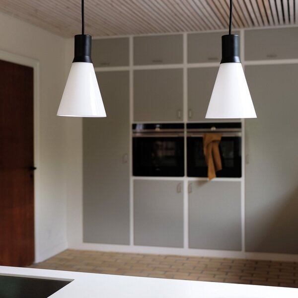 Lampada a sospensione Dyberg Larsen, Gent, dimmerabile, Nero, Soggiorno, Vetro, Scandinavo
