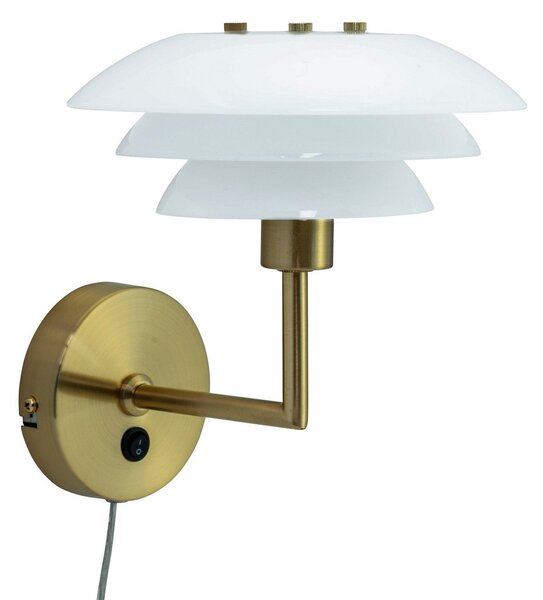 Applique da parete Dyberg Larsen, DL20, Dorato / Ottone, Soggiorno, Vetro, Design