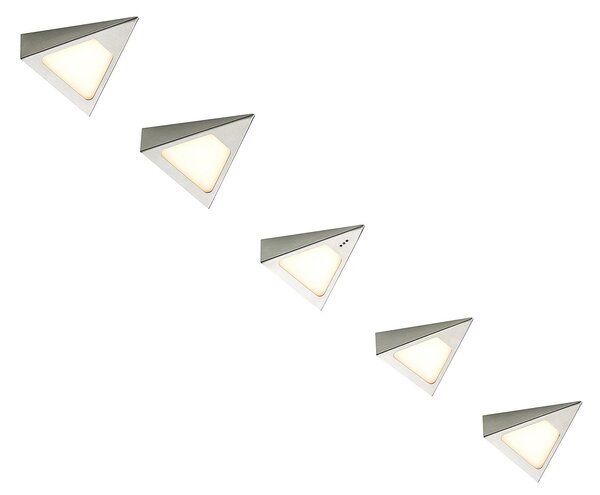 Odia Spot mobilis 5 pz. Acciaio PRIOS, Odia, dimmerabile, Metallizzato, Soggiorno, Metallo, Moderno