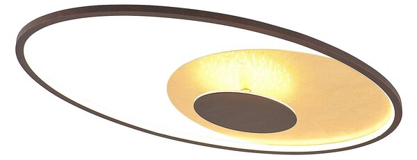 Plafoniera Lindby, Feival, dimmerabile, Marrone / Ruggine, Soggiorno, Metallo, Moderno