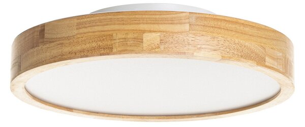 Plafoniera Lindby, Milada, dimmerabile, Legno, Soggiorno, Legno, Moderno
