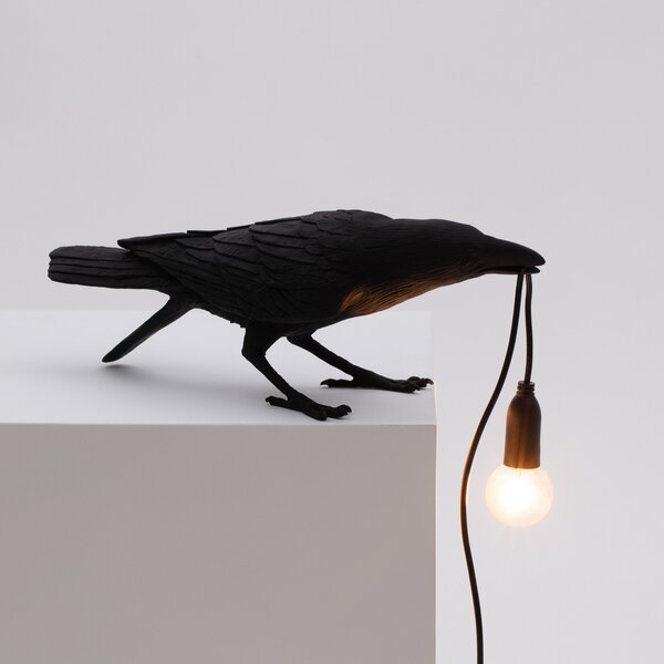 Lampade da tavolo SELETTI, Bird Lamp, Nero, Soggiorno, Plastica, Design