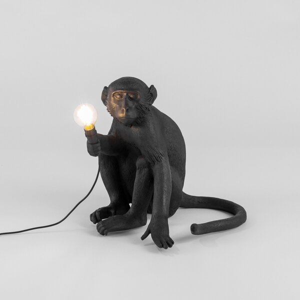 Lampade da esterno SELETTI, Monkey Lamp, Nero, Plastica, Design