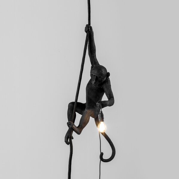 Lampade da esterno SELETTI, Monkey Lamp, Nero, Plastica, Design
