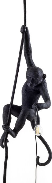 Lampade da esterno SELETTI, Monkey Lamp, Nero, Plastica, Design