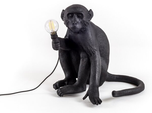 Lampade da esterno SELETTI, Monkey Lamp, Nero, Plastica, Design
