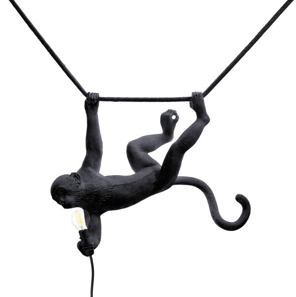 Lampade da esterno SELETTI, Monkey Lamp, Nero, Plastica, Design