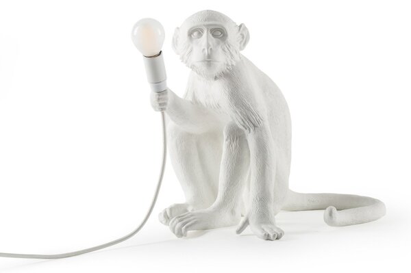 Lampade da tavolo SELETTI, Monkey Lamp, Bianco, Soggiorno, Plastica, Design