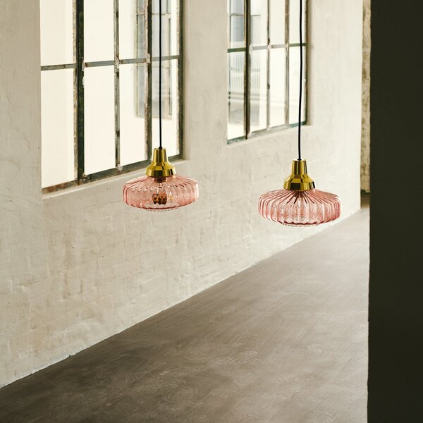 Lampada a sospensione DESIGN BY US, New Wave Optic, dimmerabile, Rosa / Rosé, Soggiorno, Alluminio, Design