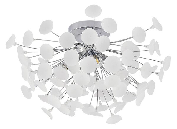 Plafoniera Lindby, Yurina, dimmerabile, Bianco, Soggiorno, Metallo, Moderno