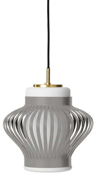 Lampada a sospensione Warm Nordic, Opal Lamella, dimmerabile, Grigio, Sala da pranzo, Metallo, Vintage