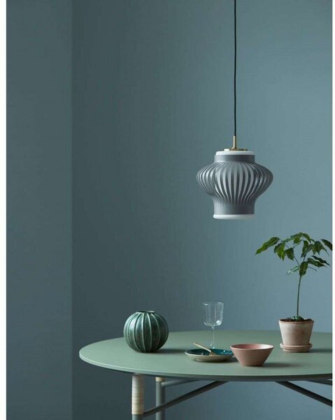 Lampada a sospensione Warm Nordic, Opal Lamella, dimmerabile, Grigio, Sala da pranzo, Metallo, Vintage