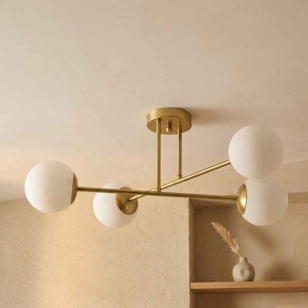 Brilagi - Lampadario a plafone MALIVA 4xE14/15W/230V oro/bianco