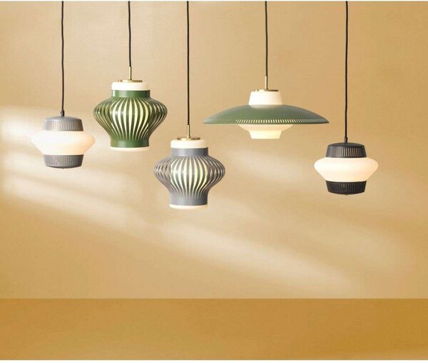 Lampada a sospensione Warm Nordic, Pendelleuchte Opal Arch, dimmerabile, Rosso, Sala da pranzo, Metallo, Design