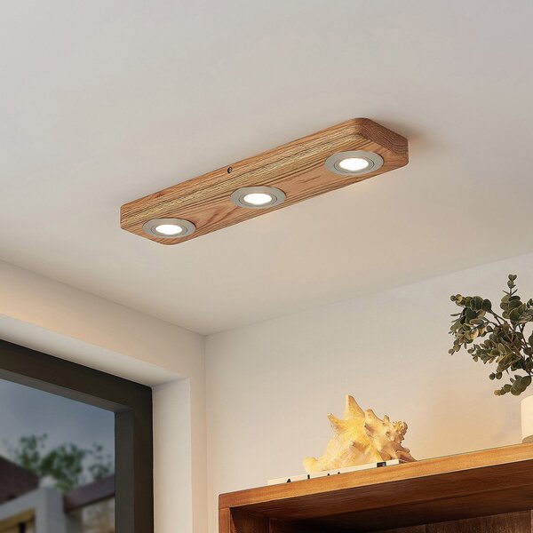 Plafoniera Lindby, Mikari, Legno, Soggiorno, Legno, Moderno