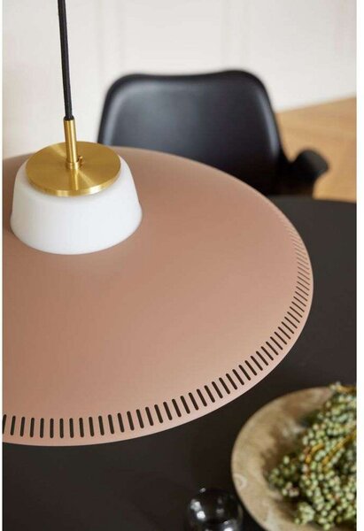 Lampada a sospensione Warm Nordic, Opal Shade, dimmerabile, Marrone / Ruggine, Sala da pranzo, Metallo, Scandinavo