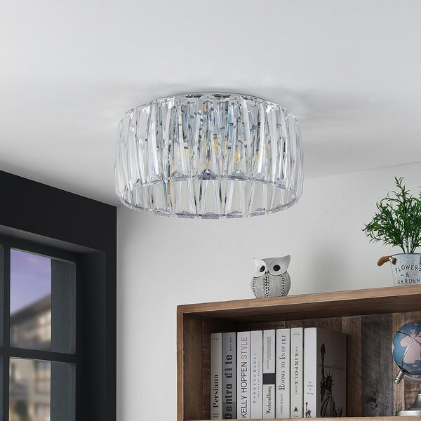 Plafoniera Lindby, Sofia, dimmerabile, Trasparente, Soggiorno, Plastica, Moderno