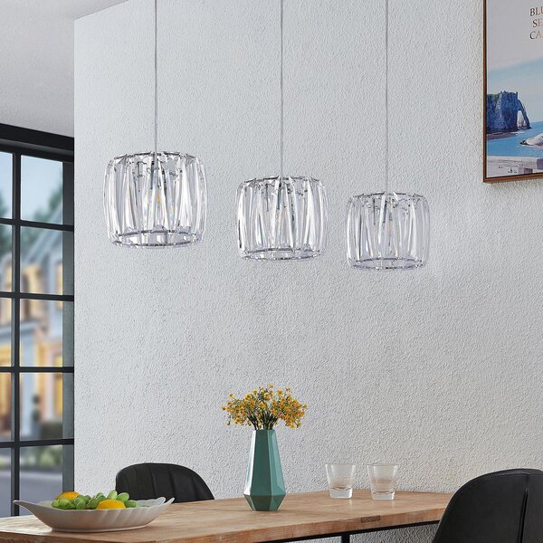 Lampada a sospensione Lindby, Sofia, dimmerabile, Trasparente, Cucina, Plastica, Moderno