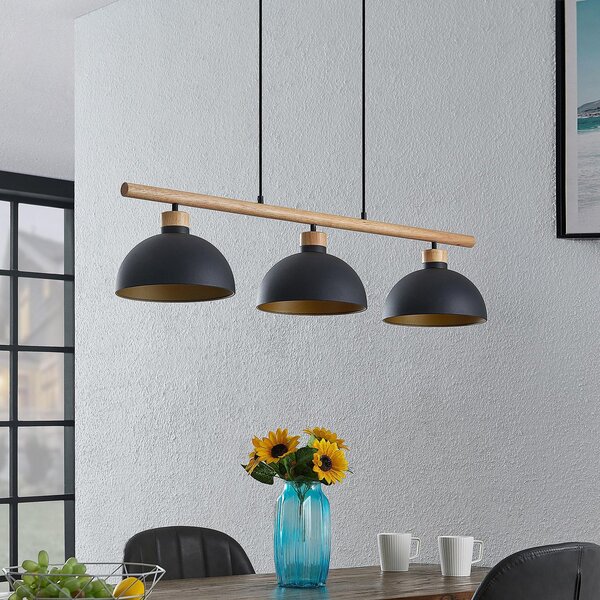 Lampada a sospensione Lindby, Tirzana, dimmerabile, Nero, Soggiorno, Metallo, Vintage