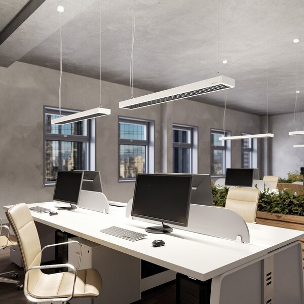 Lampada a sospensione Arcchio, Susi, dimmerabile, Bianco, Studio / Ufficio, Alluminio, Moderno
